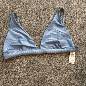 Blue Ribbed Bikini Top by Aerie, size XL